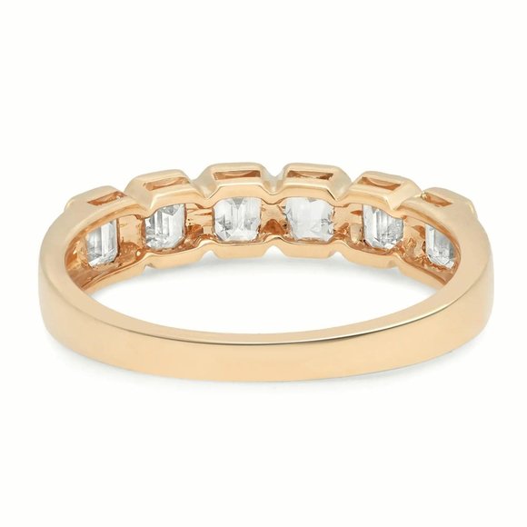 Rachel Koen 1.04Cttw Emerald Cut Bezel Diamond Ring 18K Yellow Gold Size 6.5 - Picture 4 of 6